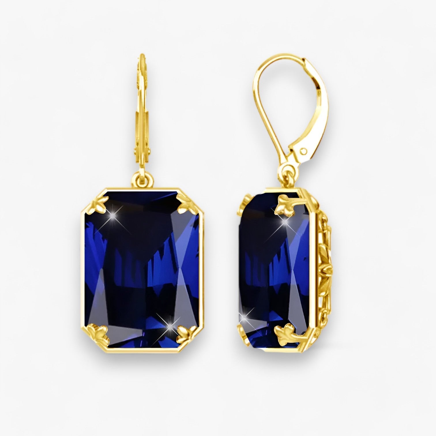 Amelia | Boucles d'oreilles pendantes en topaze bleue