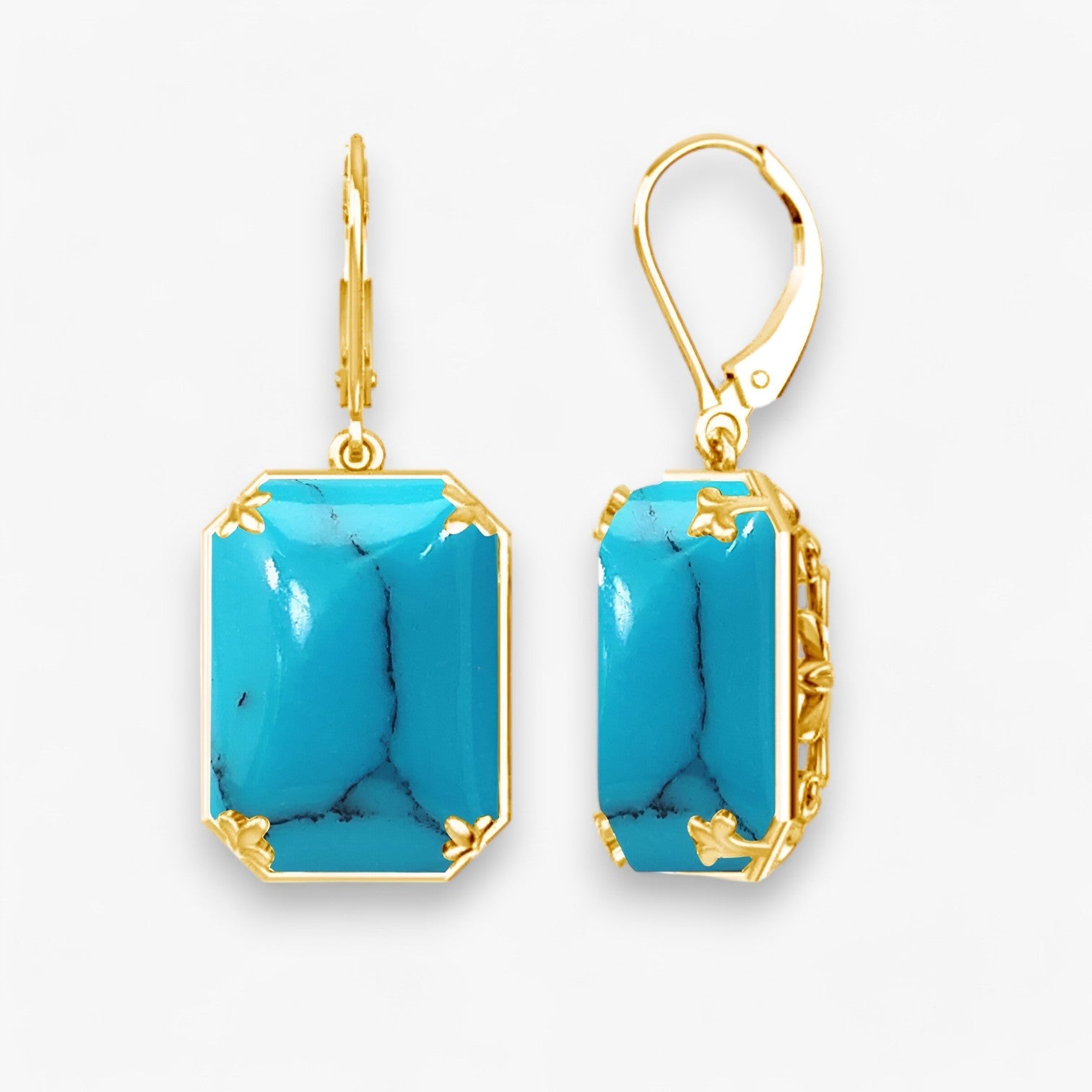 Amelia | Boucles d'oreilles pendantes en topaze bleue