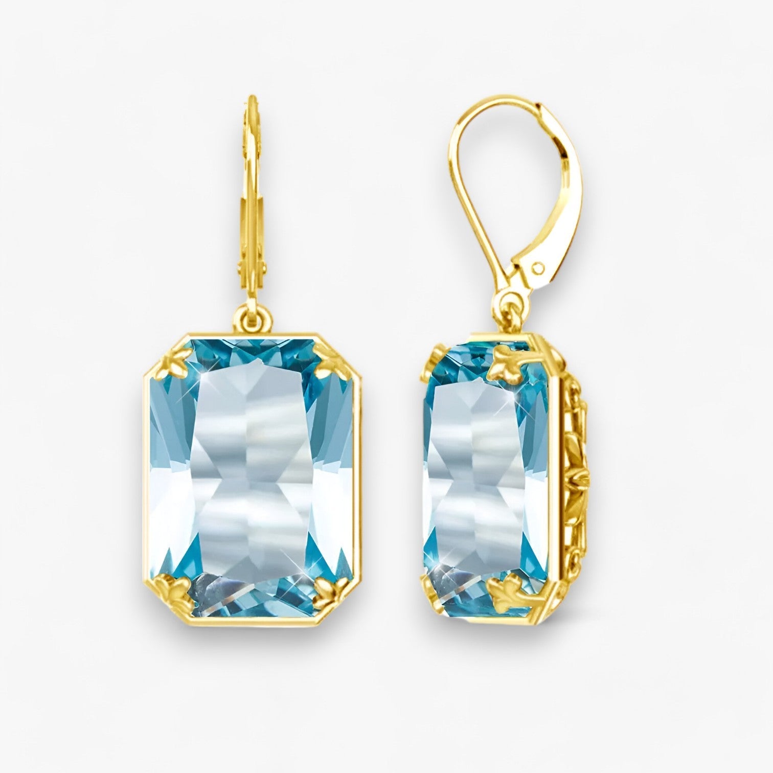 Amelia | Boucles d'oreilles pendantes en topaze bleue