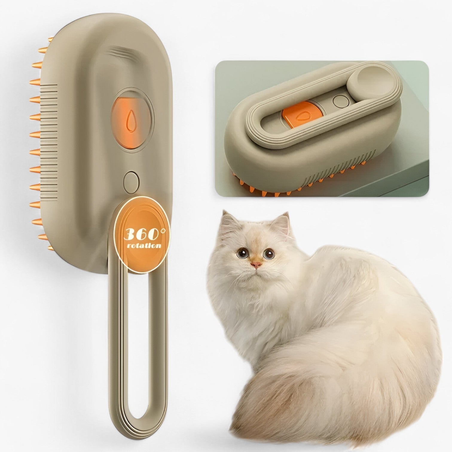 Euna | Brosse vapeur et de massage électrique pour animaux de compagnie