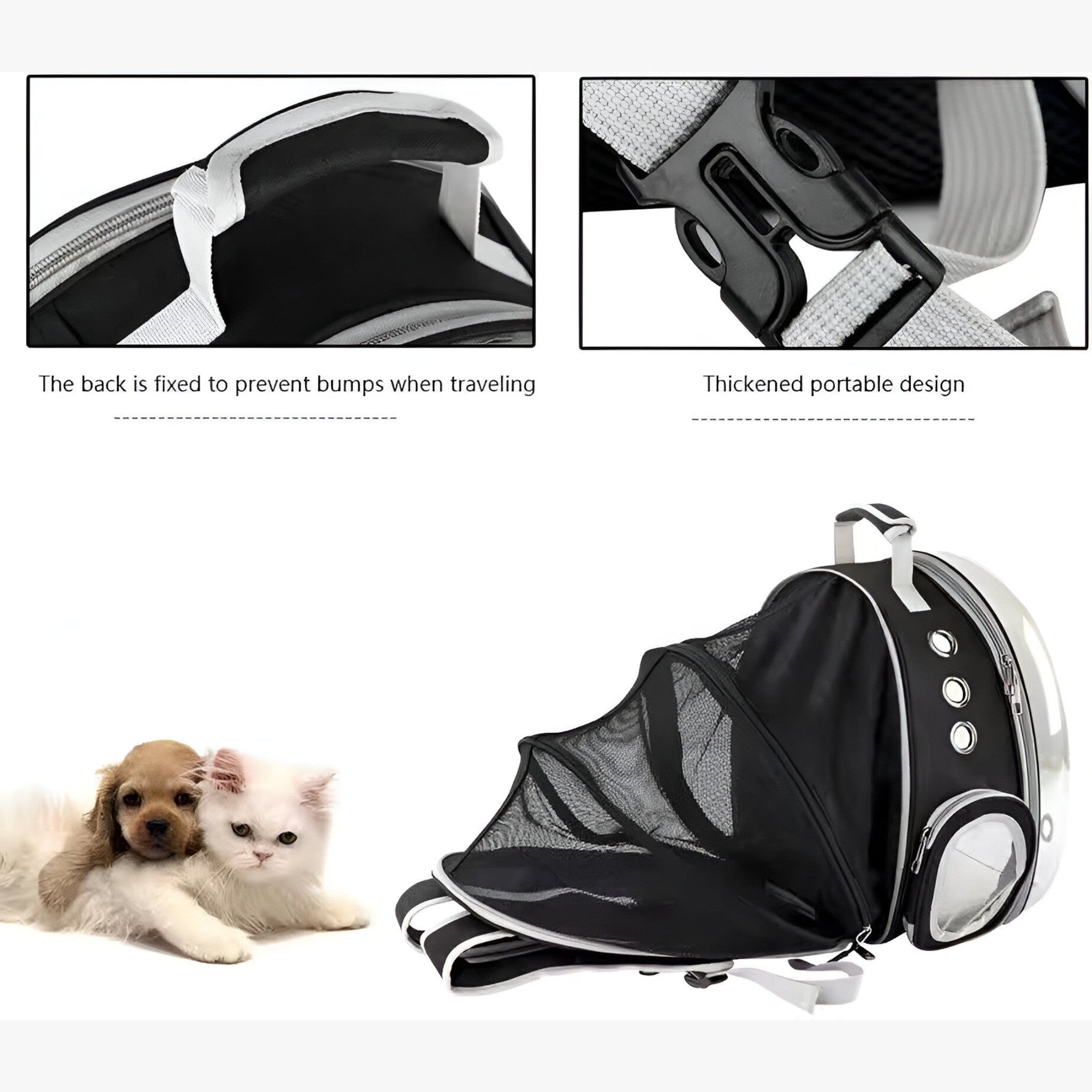 Luna | Grand Sac à Dos d'Astronaute pour Chats avec Fenêtre Bulle