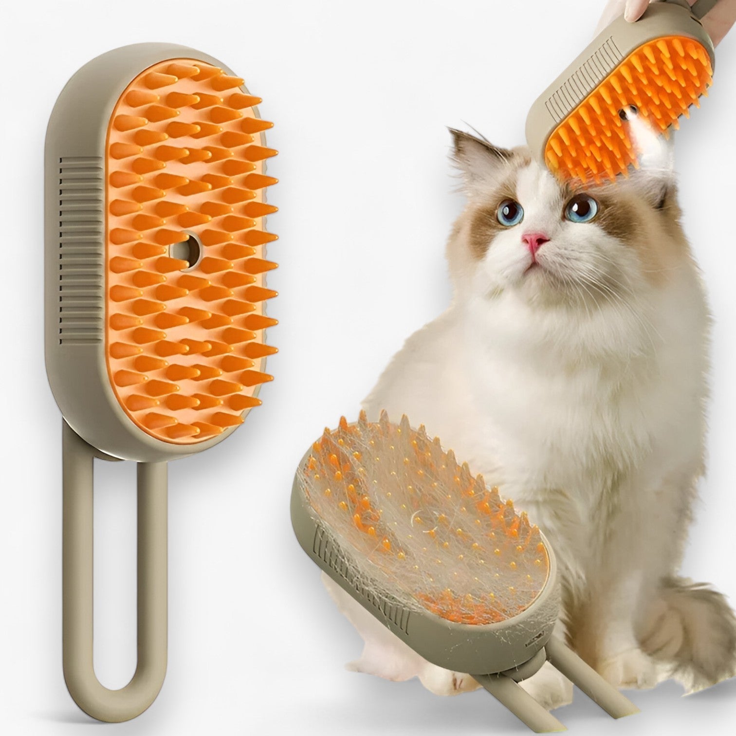 Euna | Brosse vapeur et de massage électrique pour animaux de compagnie