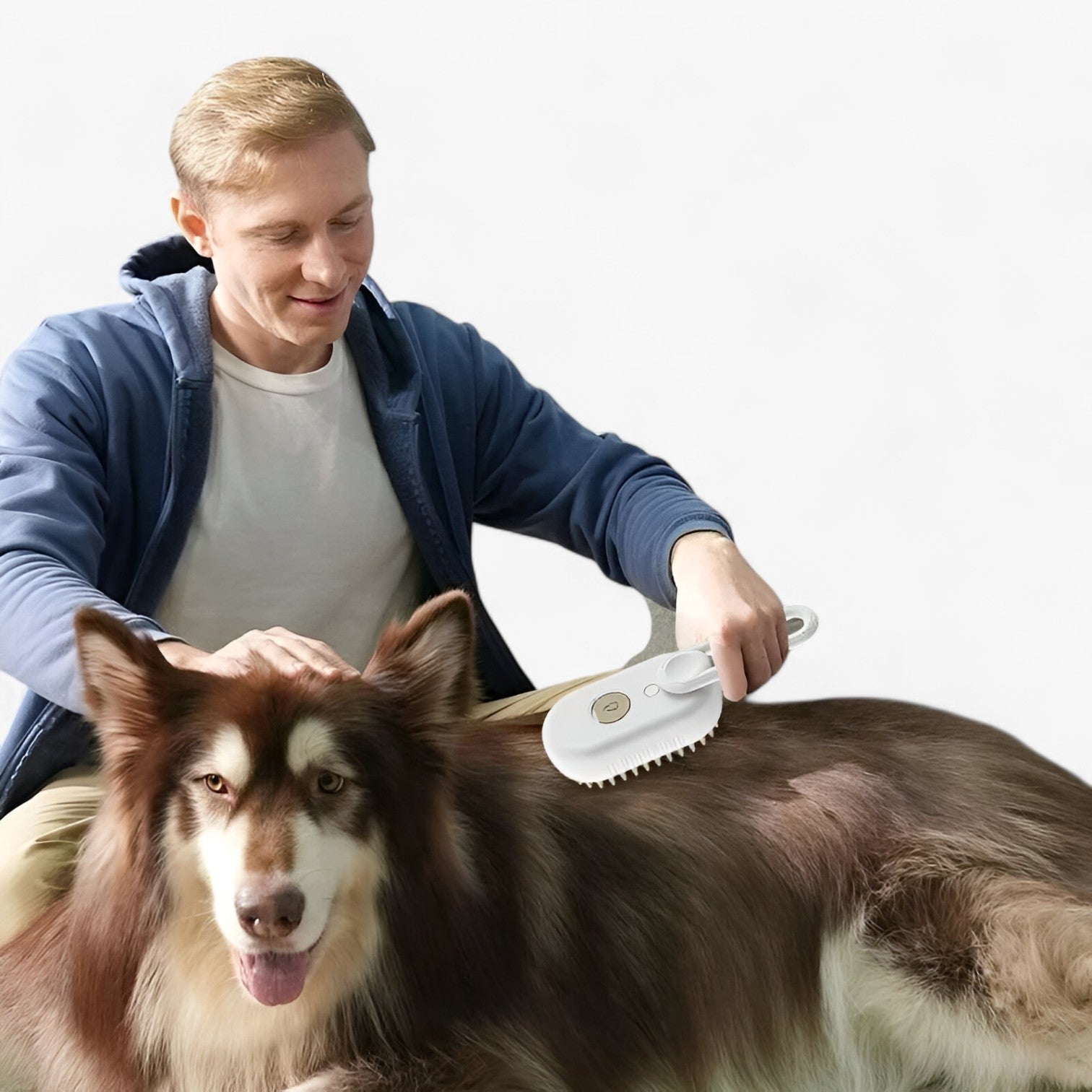 Euna | Brosse vapeur et de massage électrique pour animaux de compagnie