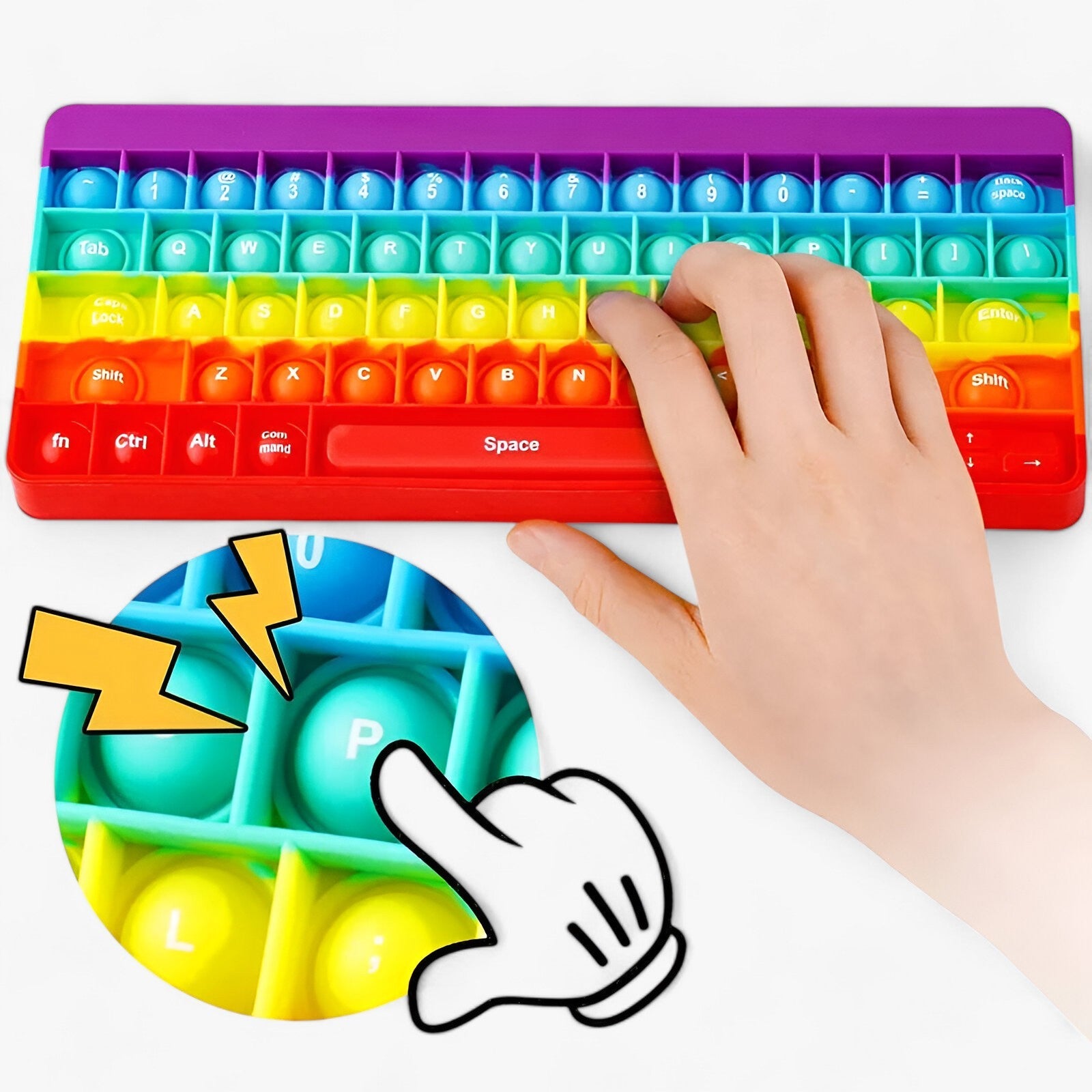 Kyle | Clavier Fidget Arc-en-ciel