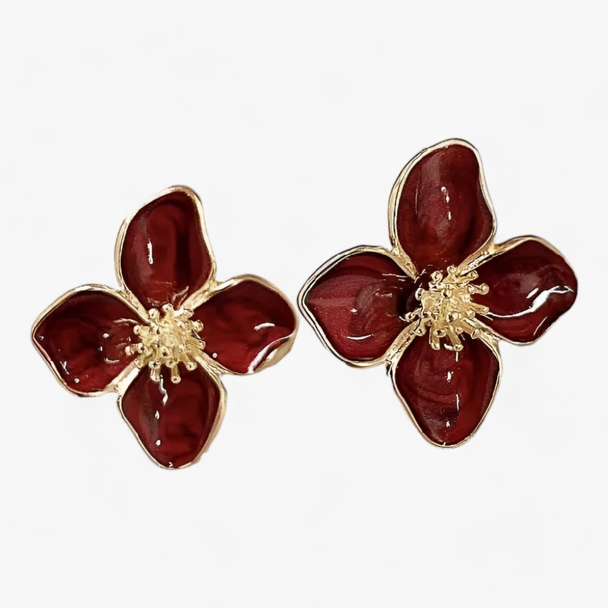 Also | Boucles d'oreilles fleurs rouges