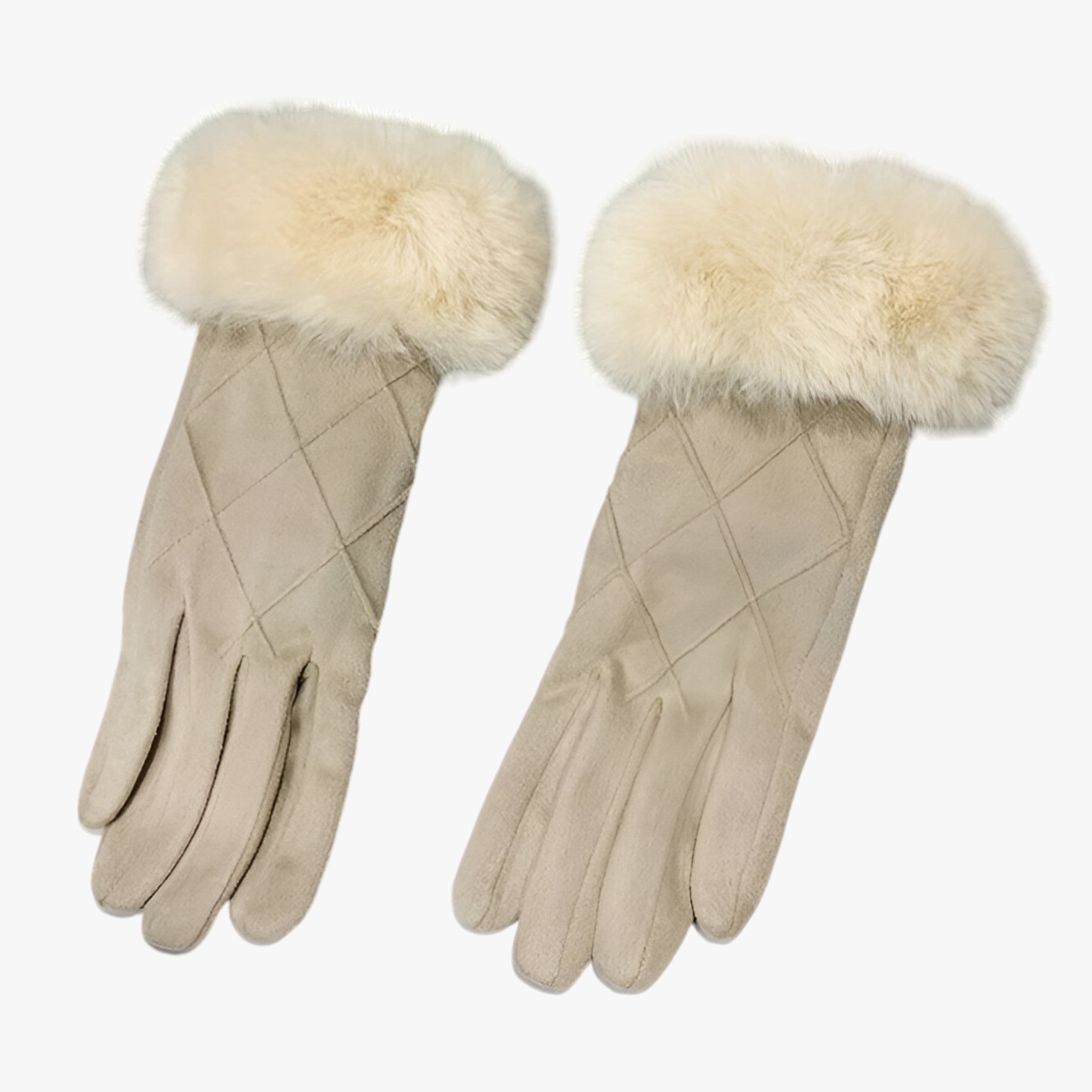 EleganceTouch | Gants en Suède à carreaux d'hiver