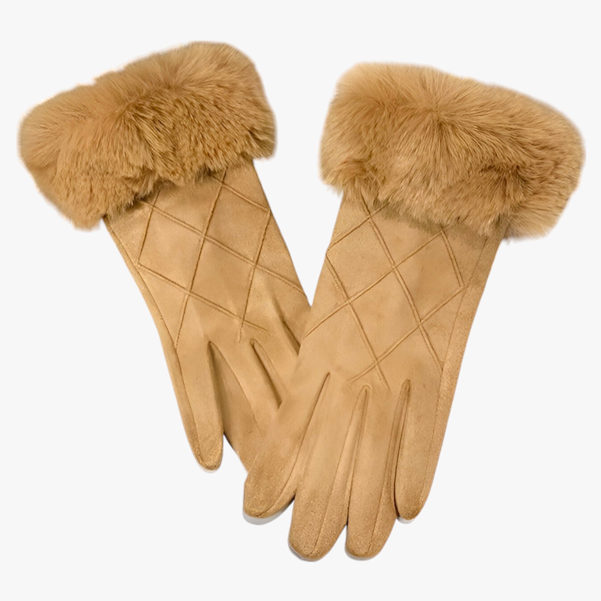 EleganceTouch | Gants en Suède à carreaux d'hiver